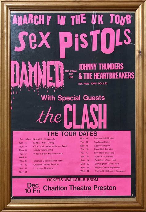 Lot 213 Sex Pistols Anarchy In The Uk Tour Poster