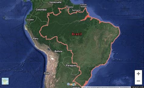 Topographical Map Of Brazil Geographic Media