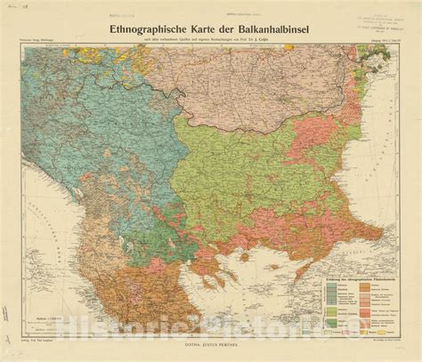 Map Balkan Peninsula 1913 Ethnographische Karte Der Balkanhalbinsel