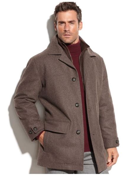 London Fog Bristol Microsuede Bib Wool Blend Car Coat In Brown For Men