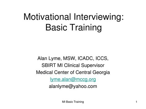 Ppt Motivational Interviewing Basic Training Powerpoint Presentation