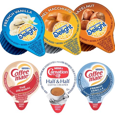 54 Count Single Serve Coffee Cream Creamer 6 Flavor