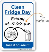 Fridge Clean Out Etiquette Sign | Clean fridge, Office ...