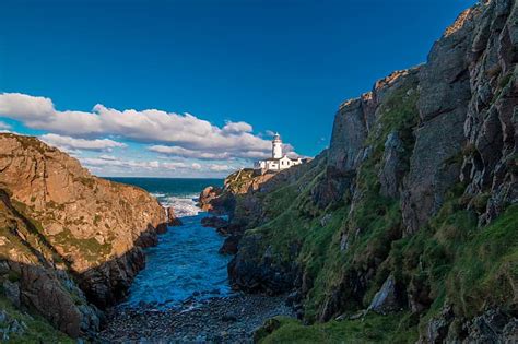 Sea Landscape Rocks Dawn Lighthouse Morning Ireland Donegal