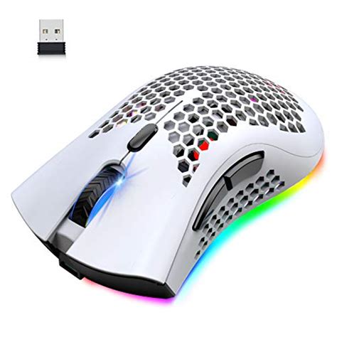 Wireless Lightweight Gaming Mouse Honeycomb With 7 Button Multi Rgb