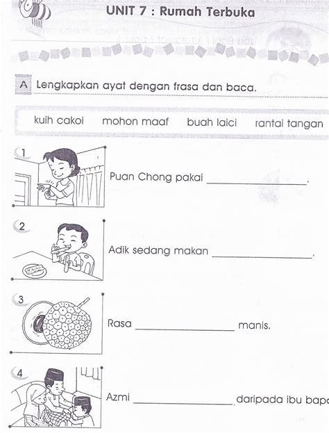 Bahasa Melayu Tahun 1 Worksheet Standard 1 Modul Latihan Cuti Sekolah