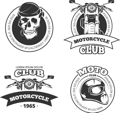 Motorbike Badges Retro Motorcycle Bike Club Vector Image