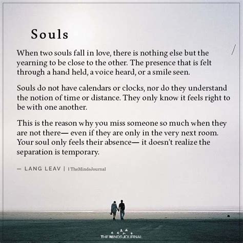 Souls When Two Souls Fall In Love Lang Leav Quotes Soul Love Quotes
