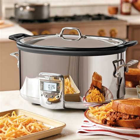 All Clad Deluxe Slow Cooker With Cast Aluminum Insert 7 Qt Williams Sonoma