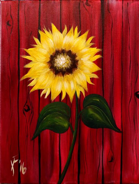 Autum Sunflower Step By Step Acrylic Painting On Canvas For Beginners