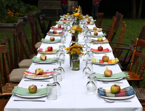 Grey and cream linen napkins are 32. Celebrating 34 years with a harvest dinner (photo & video ...