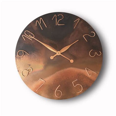 Large Copper Clock Oversized Clock Design Clock Wall Clock Etsy