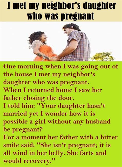 I Met My Neighbor S Daughter Who Was Pregnant Wife Jokes Funny Stories Latest Funny Jokes