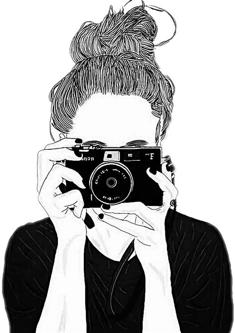 Girl Camera Blackandwhite Sticker By Keir36