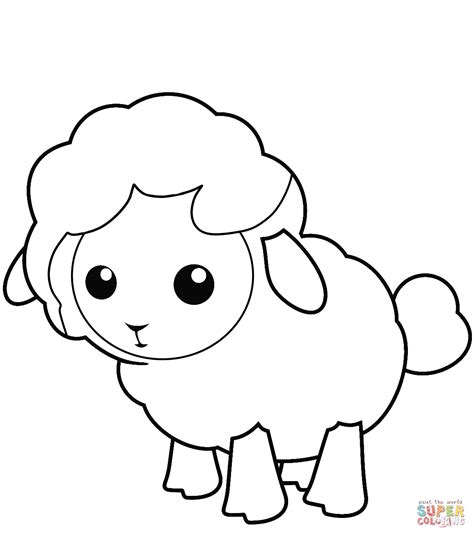 Cute Lamb Easy Coloring Pages