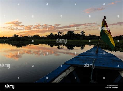 Crossing The Bolivian Amazon Sunrise On The River Yuruma In The