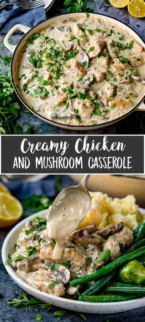 Creamy Chicken And Mushroom One Pan Casserole