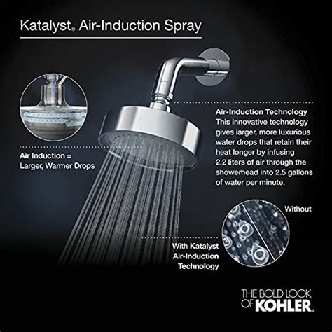 kohler k 22169 g cp forte 1 75 gpm multifunction showerhead with katalyst air induction