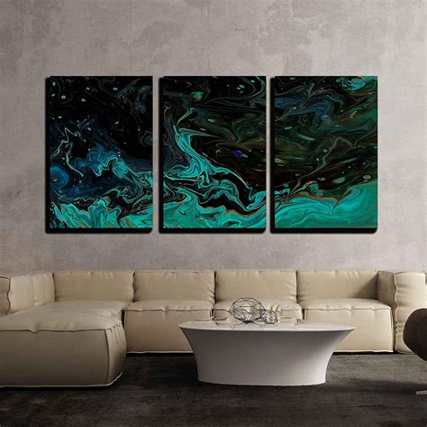 Wall26 3 Piece Canvas Wall Art Closeup View Of Hand Painted Abstract