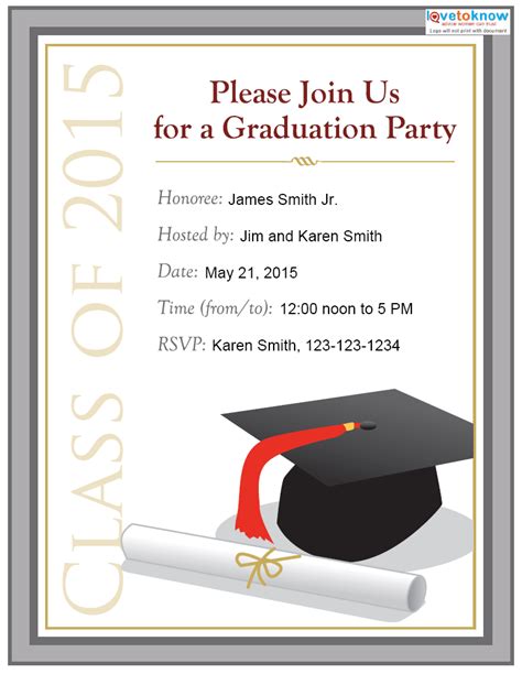 Free Printable Graduation Party Invitation Templates For Word Bmp City