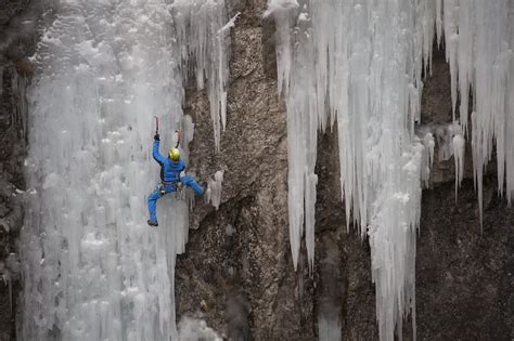 Climb In The Frozen Waterfalls Of The Dolomites