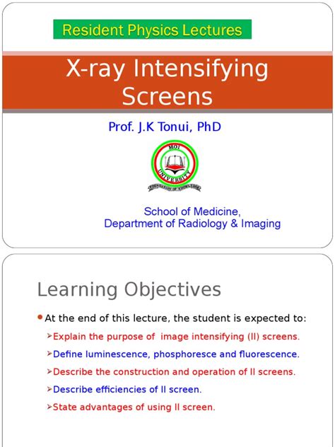 X Ray Intensifying Screens Prof Jk Tonui Phd Pdf X Ray