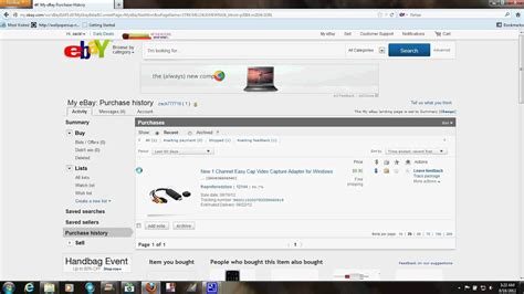 How To Delete Ebay Purchase History Youtube