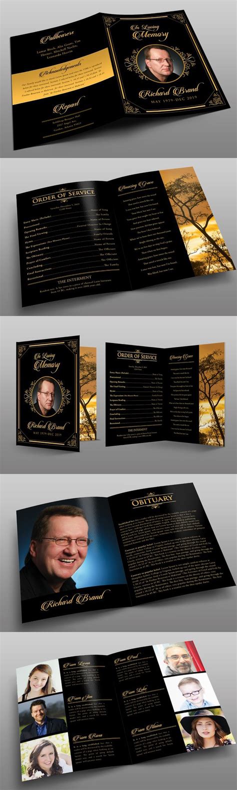 Laman sesawang mengumpulkan koleksi template buku program pecuma untuk anda, template brosur anda boleh muat turun buku program ini secara percuma. Classic Black & Gold Funeral Program