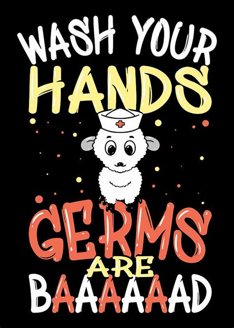 Nurse Wash Your Hands Germs Bad Digital Art By Morein Mahoney