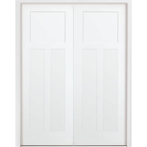 Steves And Sons 48 In X 80 In 3 Panel Mission Shaker White Primed Solid