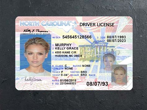 North Carolina Driver License Psd Template Psdjet