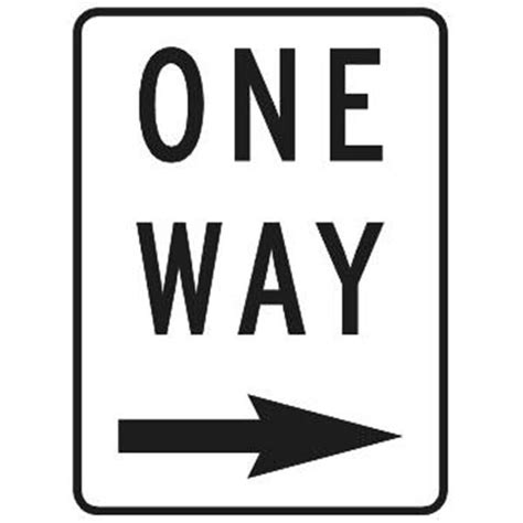 One Way Sign With Right Arrow Non Reflective 18 X 24 Hd Supply