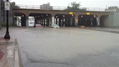 Winnipeg Thunderstorm Floods Mall Underpasses Streets Cbc News