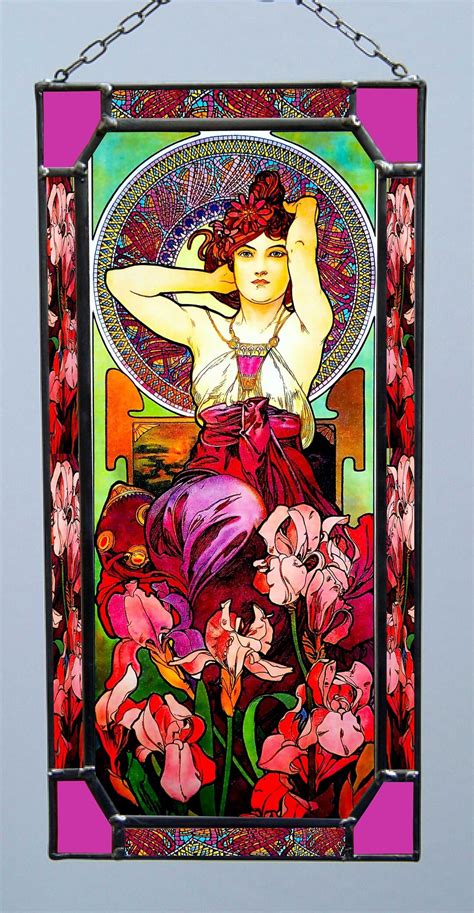 Alphonse Mucha Amethyst Stained Glass And Printing On Canvas Price