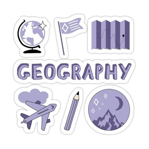 Light Purple Geography School Subject Sticker Pack Sticker By The Goods