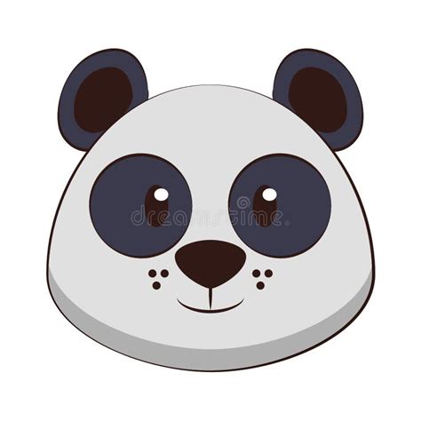 Panda Head Wildlife Cute Animal Cartoon Stock Vector Illustration Of
