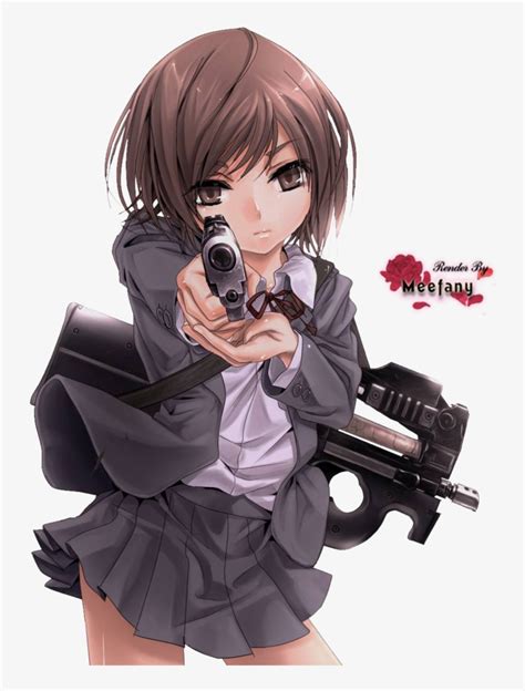 Gunslinger Girl Sad Anime Girl Gun Free Transparent