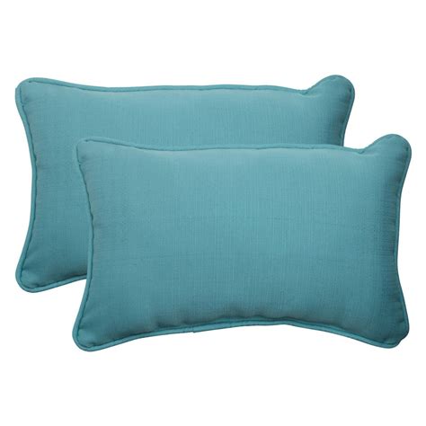 Pillow Perfect Outdoor Indoor Forsyth Turquoise Rectangle Throw Pillow