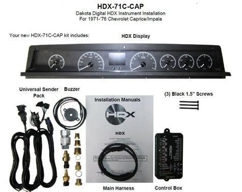 Dakota Digital For Chevy Caprice Impala 71 76 Analog Gauges Kit Sr Hdx
