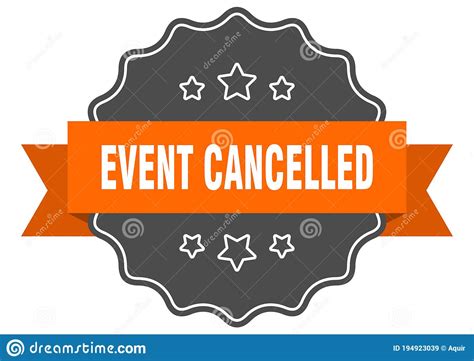 Event Cancelled Label Event Cancelled Isolated Seal Sticker Sign