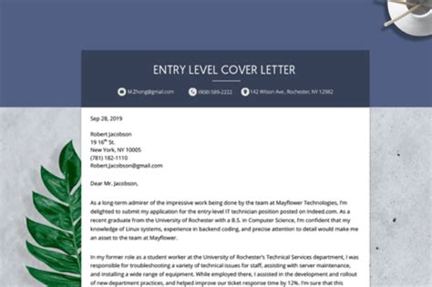 Let employers know that you mean business, with a professional. Entry Level Cover Letter: How to Write a Cover Letter With ...