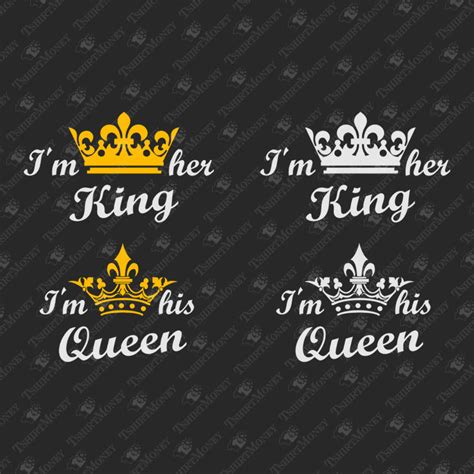 I M Her King I M His Queen Svg Cut File Teedesignery