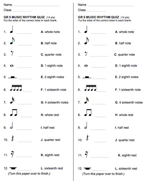 Music Activity Sheet Grade 2