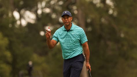 Masters Champion Tiger Woods On The No 8 Green During The Second Round