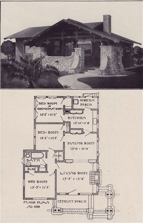 These features reflect the arts & crafts movement that inspired homes with simple and honest detailing. 1912 LA Investment Company - Craftsman Bungalow ~ Plan 698 ~ What this plan lacks in size, it ...