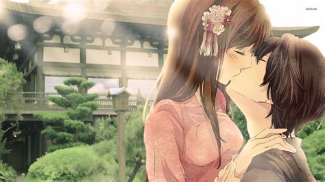 Kissing Anime Girls Wallpapers Wallpaper Cave