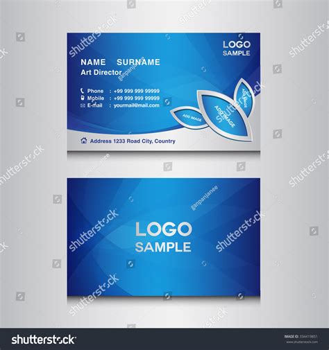 Blue Business Card Design Template Vector Stock Vector 334419851