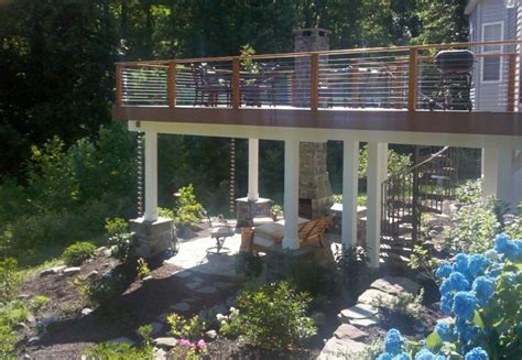 Custom Deck And Outdoor Fireplace Modern Deck Dc Metro By