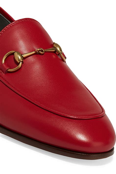 Gucci Horsebit Detailed Leather Loafers In Red Lyst