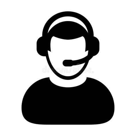 Man Customer Care Service And Support Icon Vector Flat Color Pictogram